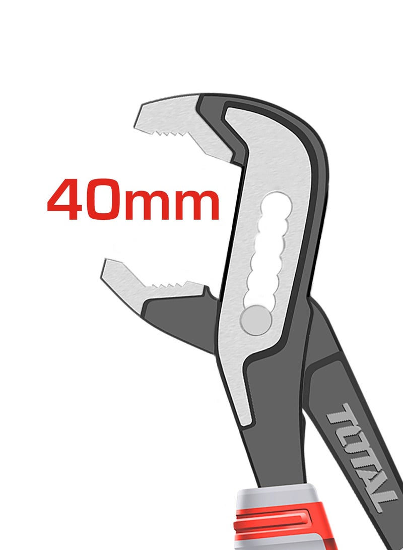 TOTAL Professional Pliers Set, 4 Piece, Cr-V Steel with TPR Tri-Color Handles, 240mm Combination, 180mm Diagonal Cutting, 200mm Long Nose, 250mm Pump Pliers with Crimping and Deburring Functions - Image 5